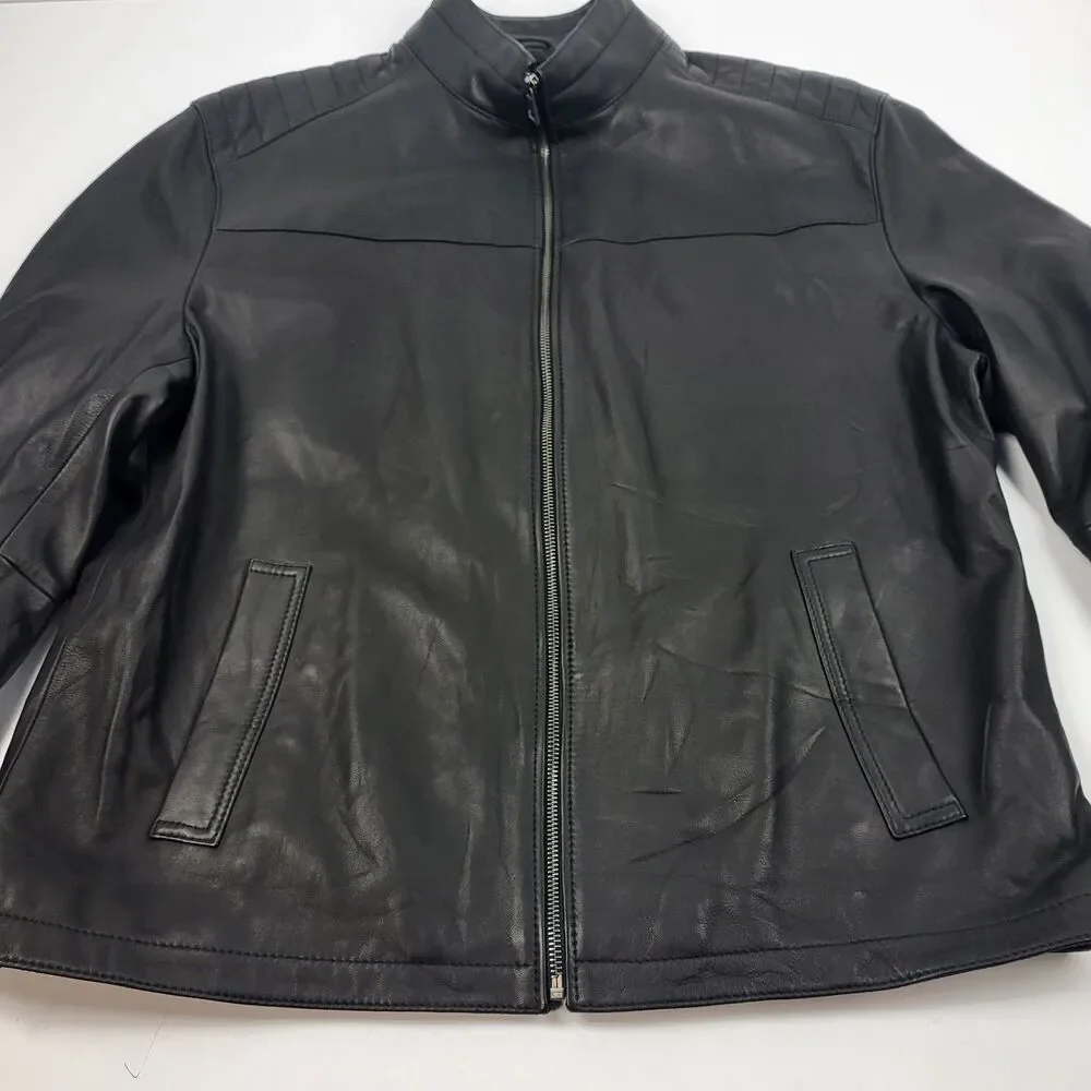 Murano Premium Leather Genuine jacket Lamb Skin Black